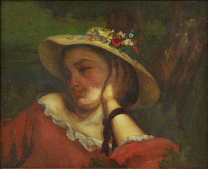 Gustave Courbet Woman with Flowers in her Hat oil painting picture